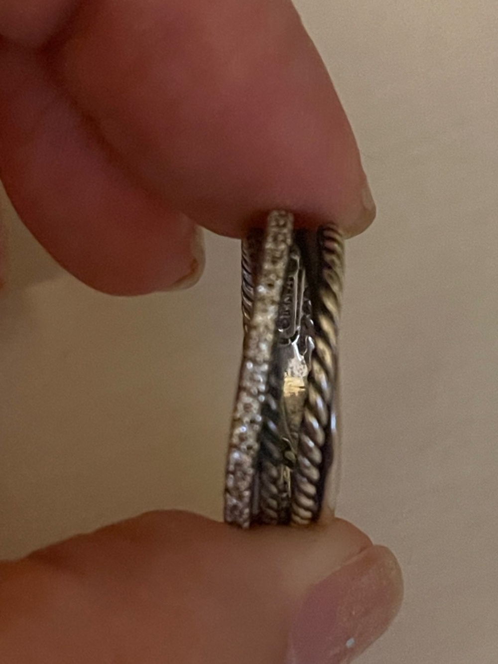 David Yurman Crossover Ring with Diamonds